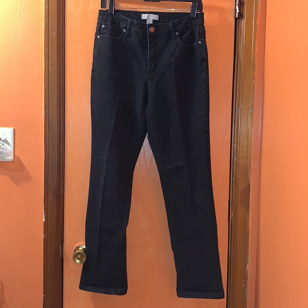 *2for$15*SALE LAURA ASHLEY Black stretch straight legs jeans women size 10 x 31